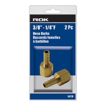 ROK 2pc 1/4 po F NPT x 3/8 po cannelé de tuyau