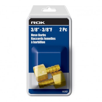 ROK 2pc 3/8 po F NPT x 3/8 po cannelé de tuyau