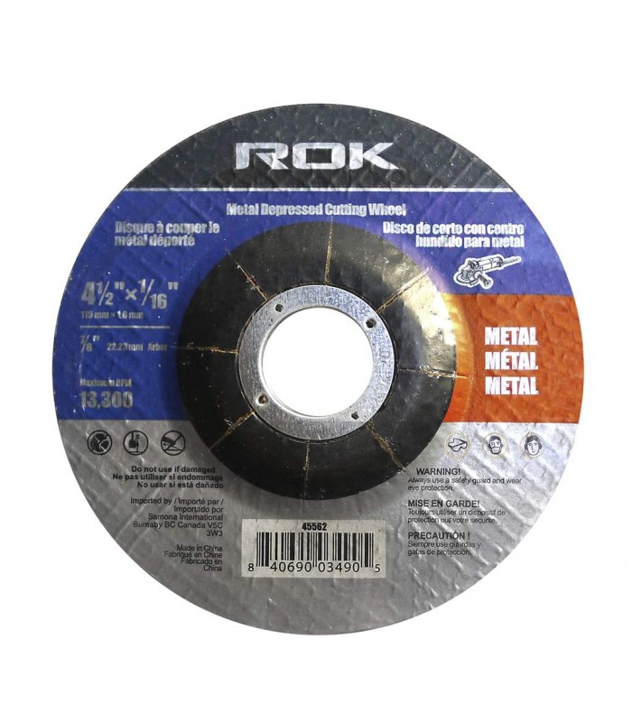 ROK 4-1/2 in x 1/16 in Metal Cut-off Wheel - Depressed