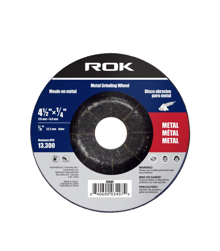 ROK 4-1/2 in x 1/4 in Metal Grinding Wheel