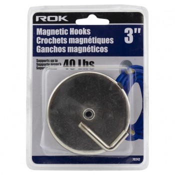 ROK 40 lbs Magnetic Hook 3 in.
