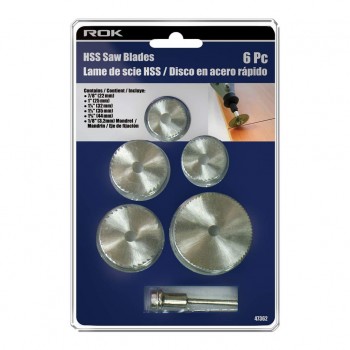 ROK Ensemble de 6 mini lames de scie HSS