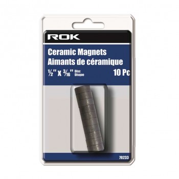ROK Ceramic Disc Magnets 1/2 x 3/16 in. - 10 pieces