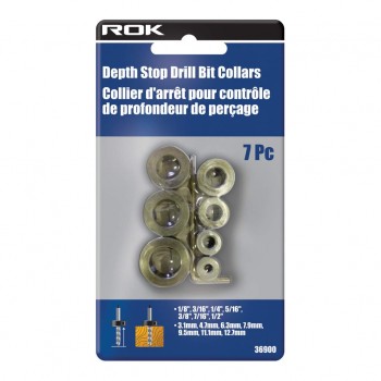 ROK Depth Stop Drill Bit Collars - 7 pieces