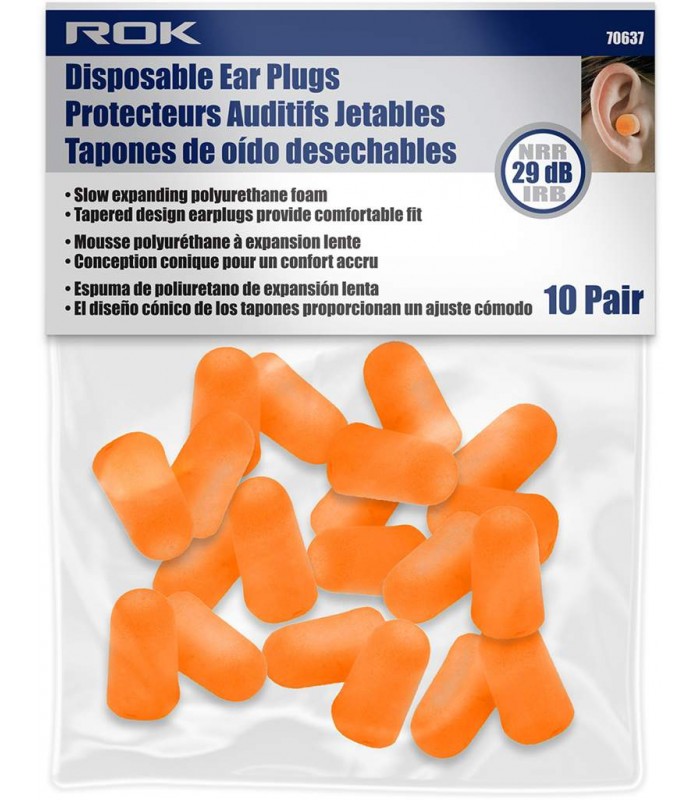 ROK Disposable Ear Plugs - 10 Pairs