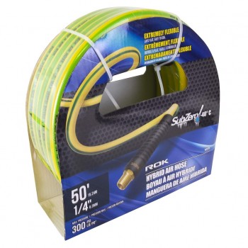 ROK Boyau à air hybride 1/4 po x 50 pi - jaune et vert