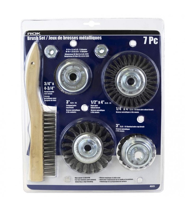 ROK Set of 7 Angle Grinder Wire Brush