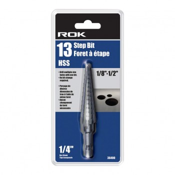 ROK Step Drill Bit 13 Step 1/8 in - 1/2 in