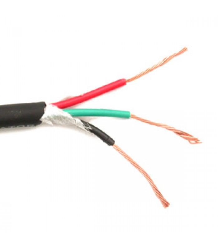 Rotor Stranded Wire Cable - 3C/22 AWG - FT4 - Black - Sold by Meter