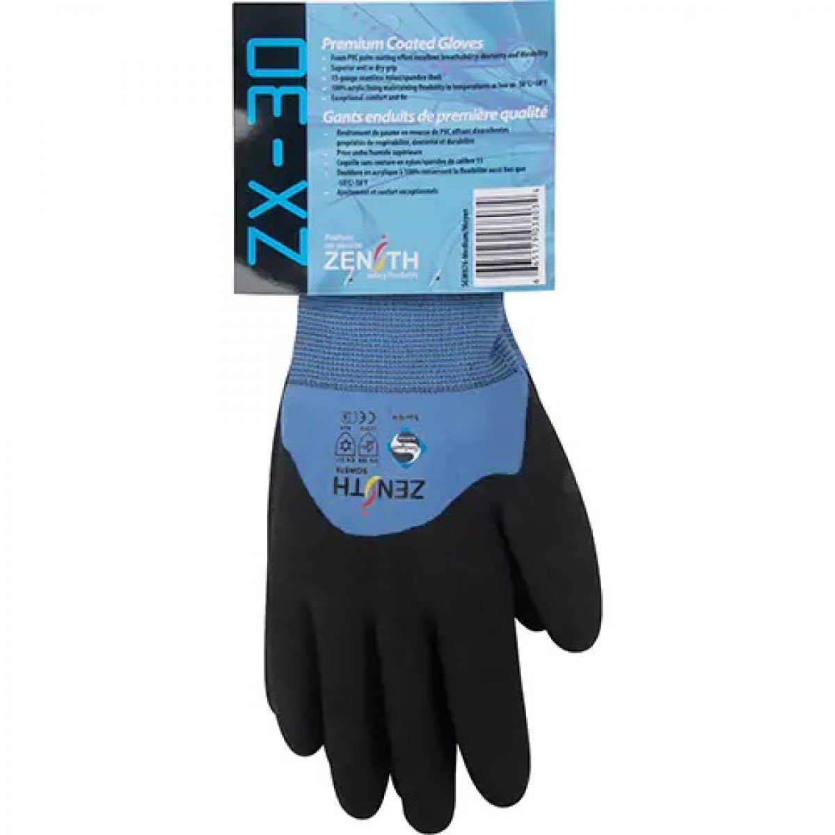 ZX-30° Premium Coated Gloves, X-Large, Foam PVC Coating, 15 Gauge, Nylon  Shell - SGW878