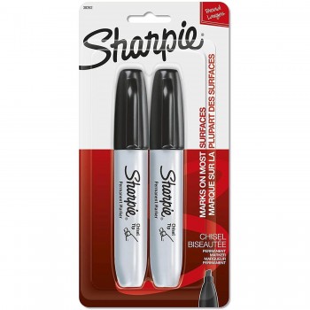 Sharpie 2 Large Chisel Permanent Black Marker