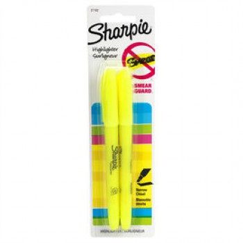 Sharpie Surligneurs de poche 27162 - Pointe biseautée étroite Jaune Fluo