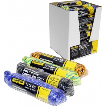 SHOPRO 1/4 in x 50 ft Diamond Braided Poly Rope