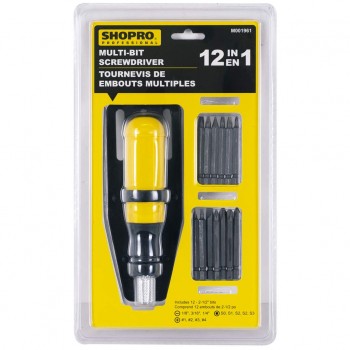 SHOPRO Tournevis multi-embouts 12 en 1