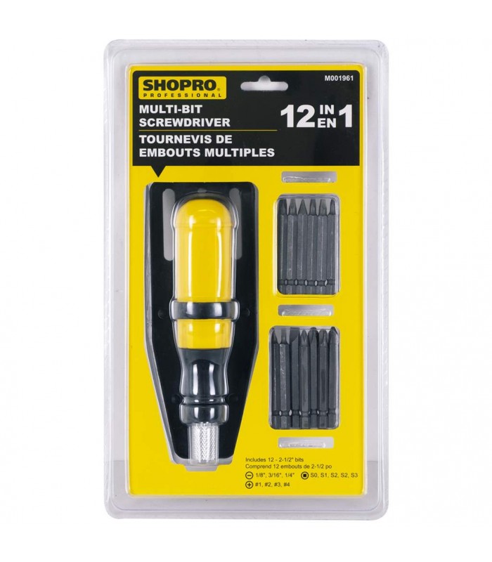 SHOPRO Tournevis multi-embouts 12 en 1