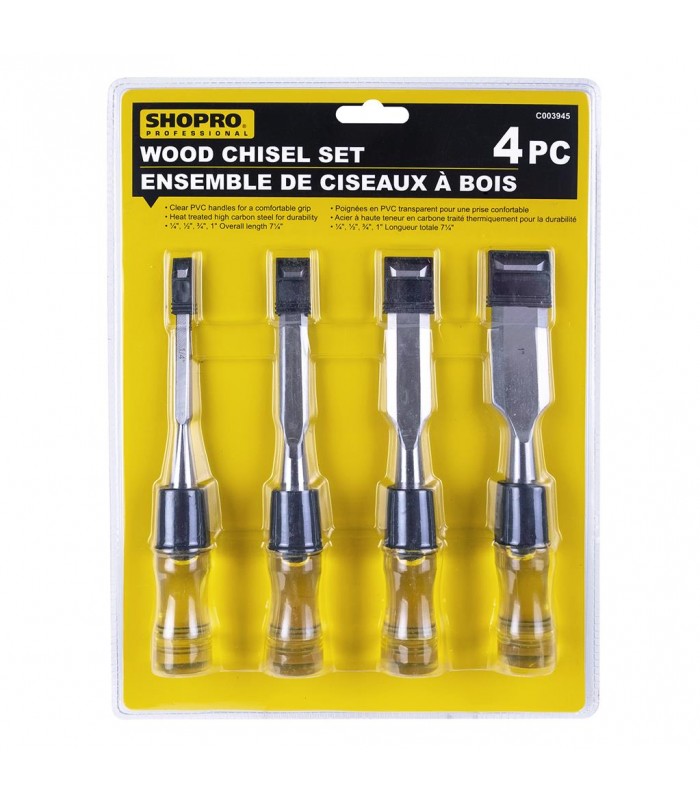 SHOPRO Ensemble de 4 ciseaux à bois