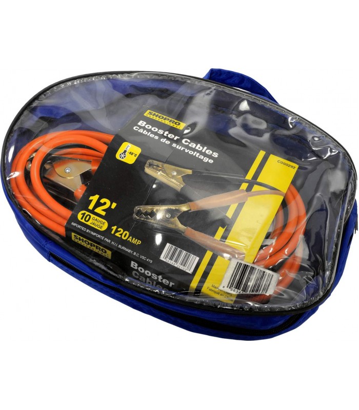 SHOPRO Booster Cables 10 Gauge 12 ft.