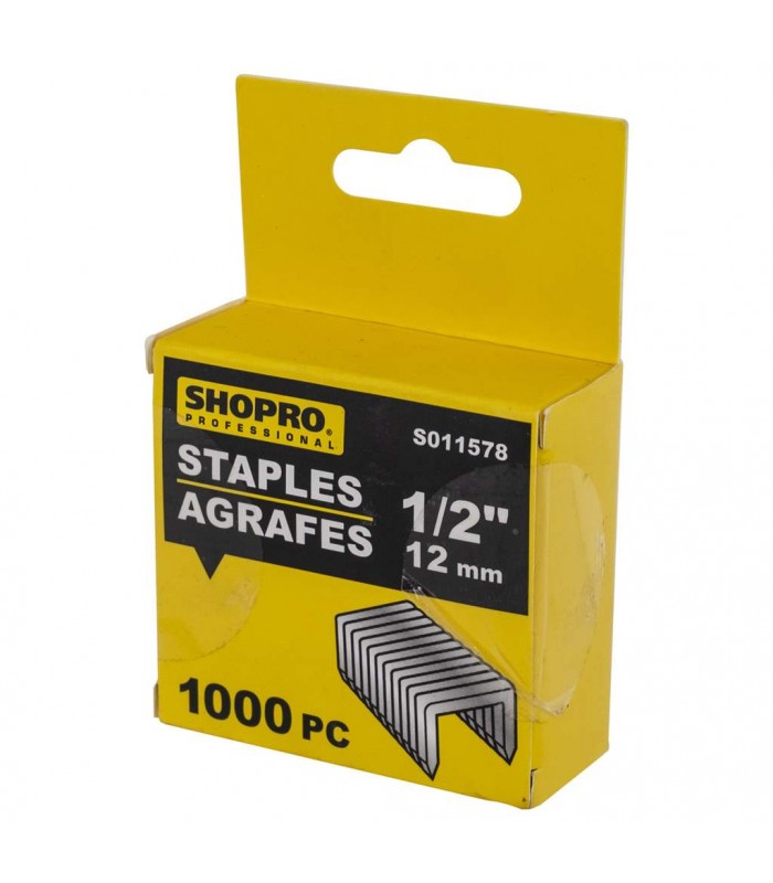 SHOPRO Staples 1/2 in / 12 mm - 1000 Pieces