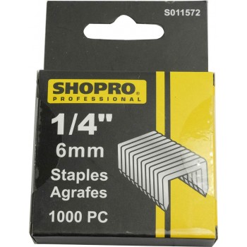 SHOPRO Agrafes 1/4 po / 6 mm - 1000 Pièces