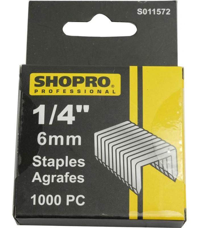 SHOPRO Agrafes 1/4 po / 6 mm - 1000 Pièces