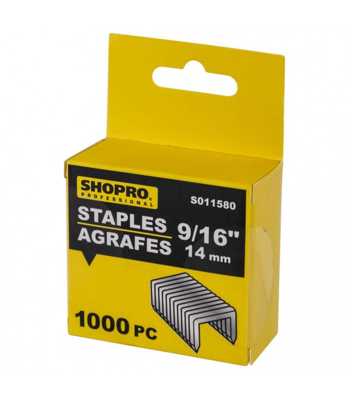 SHOPRO Agrafes 9/16 po / 14 mm - 1000 Pièces