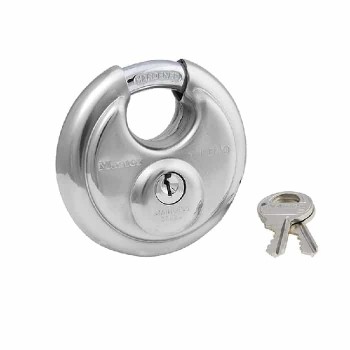 Cadenas rond en acier inoxydable avec 2 clés - 60 mm X 60 mm X 30 mm