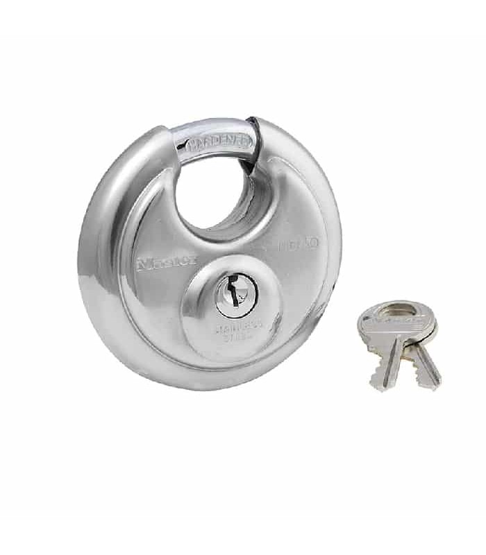 Cadenas rond en acier inoxydable avec 2 clés - 60 mm X 60 mm X 30 mm