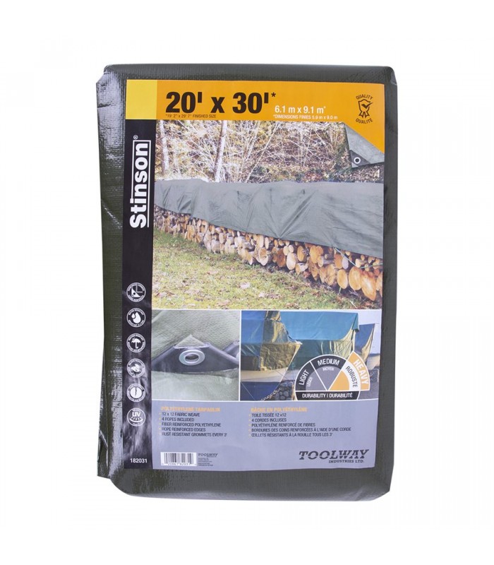 Stinson Tarpaulin 20ft x 30ft Heavy Duty Green