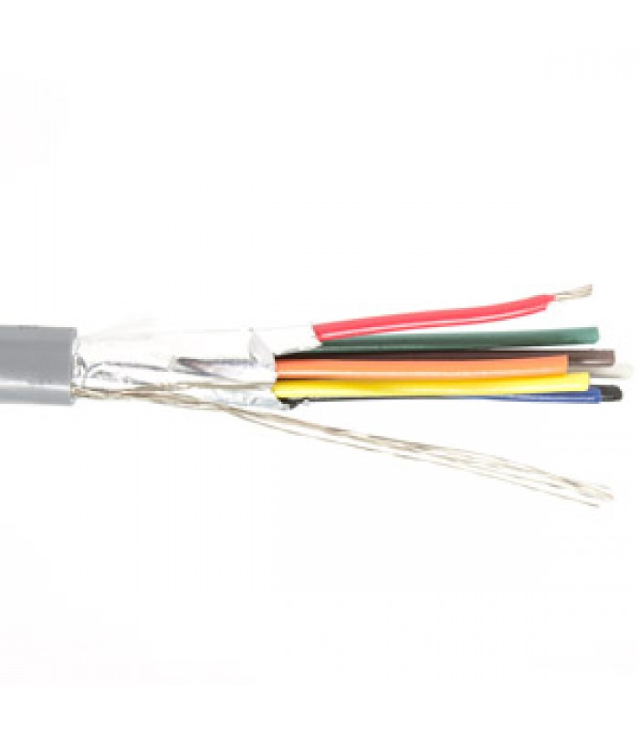 Câble de fils multibrins - 8 C/22 AWG - Blindé - FT4 - Gris - Vendu au mètre