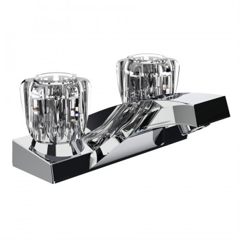 StreamWay Robinet de salle de bain à arc faible à 2 poignées chromé