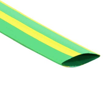 Striped Heat Shrink Tubing - 19 mm (3/4 in) - 4 ft - Green/Yellow