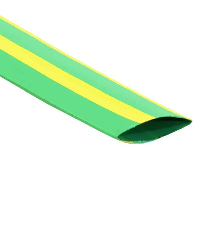 Striped Heat Shrink Tubing - 19 mm (3/4 in) - 4 ft - Green/Yellow