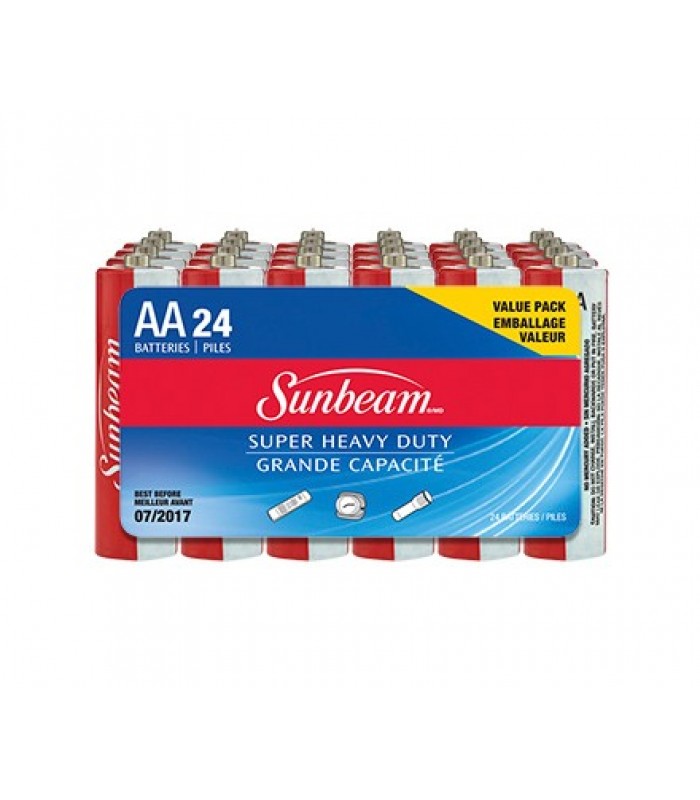 Sunbeam Super Heavy Duty AA Batteries - Pack of 24