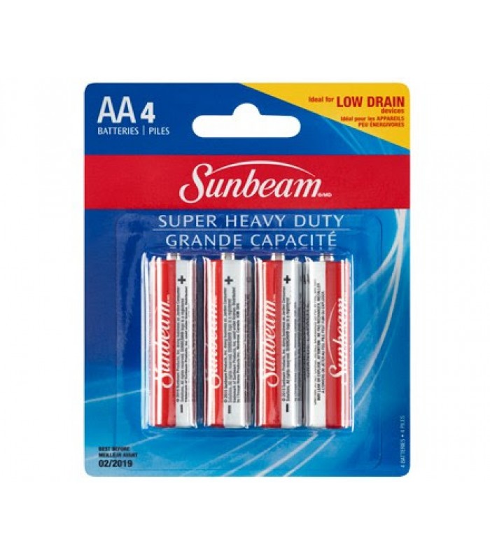 Sunbeam Super Heavy Duty AA Batteries - Pack of 4