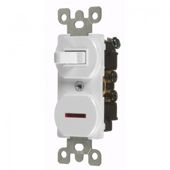 Interrupteur avec témoin lumineux - Unipolaire - Blanc