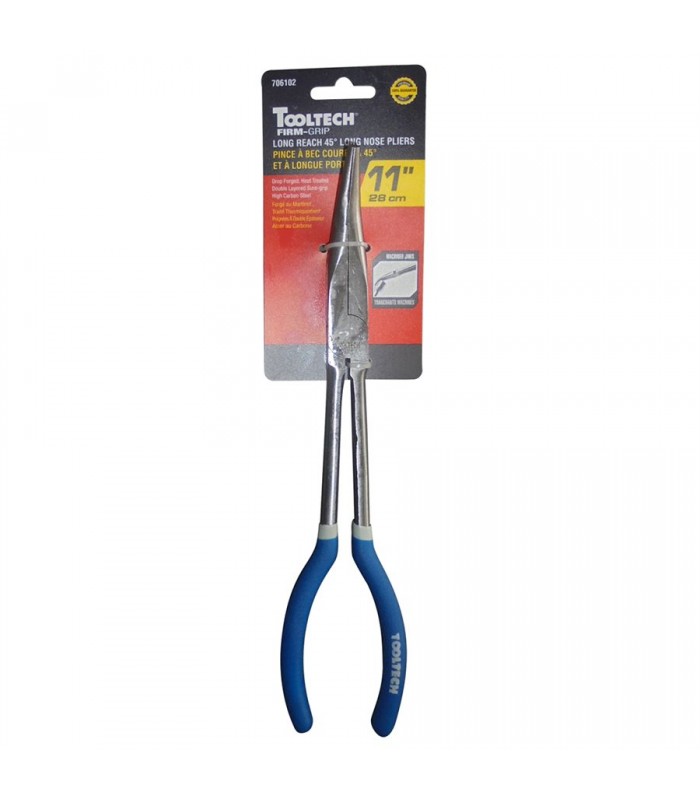 ToolTech Firm-Grip Long Nose Long Reach 45° Pliers HCS 11in