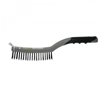 ToolTech Wire Brush with Scraper Soft Grip Handle