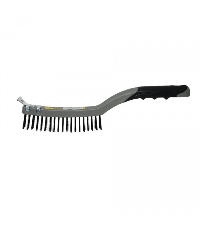 ToolTech Wire Brush with Scraper Soft Grip Handle