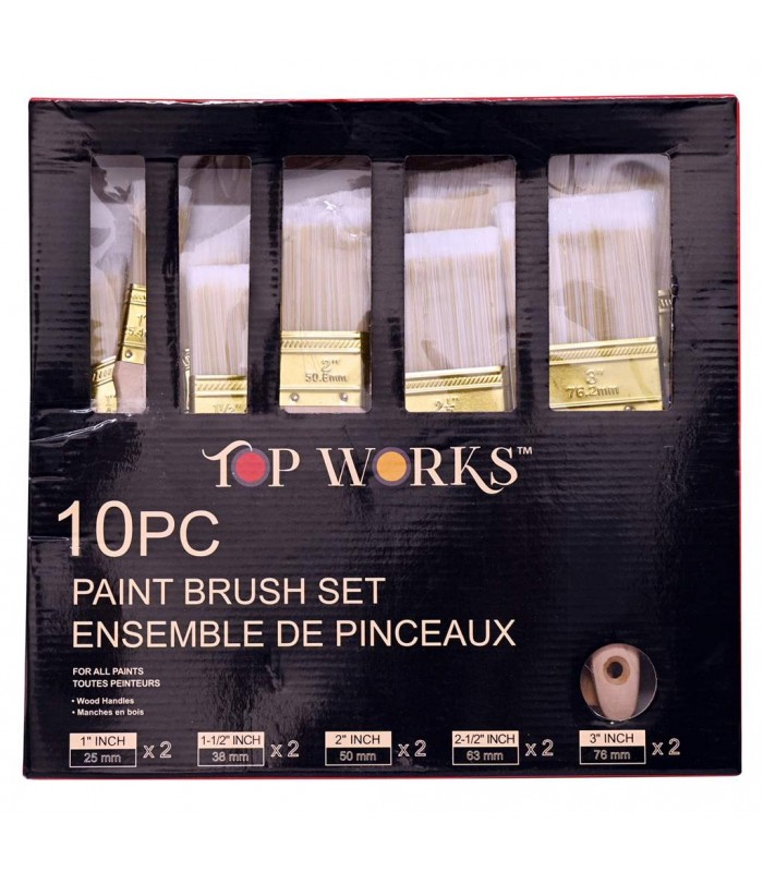 Top Works Paint Brush Set - 10 pieces