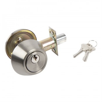 Tough Guard Door Lock Dead Bolt Single Cylinder Stainless Steel