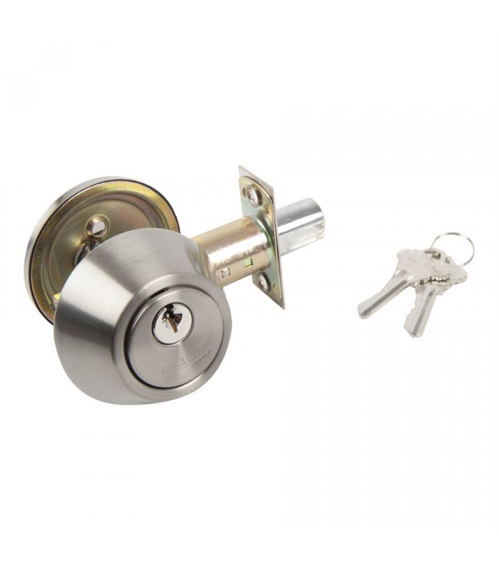 Tough Guard Door Lock Dead Bolt Single Cylinder Stainless Steel