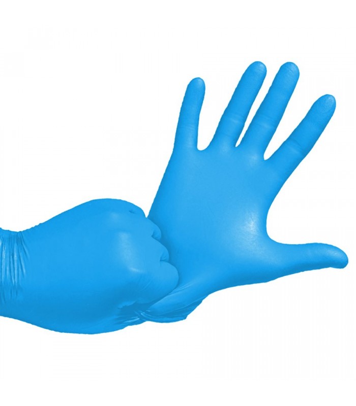 TWXpert Gants Jetables Nitrile Sans Latex 5.5mil Bleu 50 / Boîte (L)