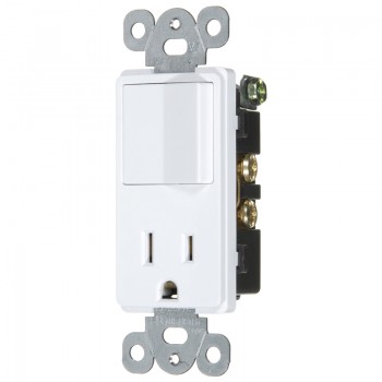 Wall Switch with Integrated Socket - Décora - 125V - 15A - White