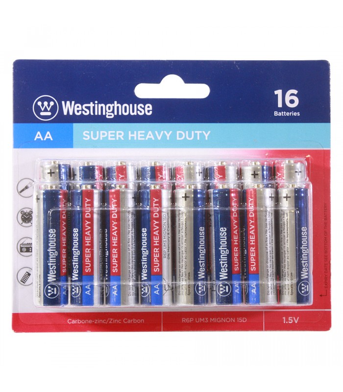 Westinhouse AA Carbon-Zinc Battery - 1.5 V - Pack of 16