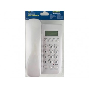 Wired Telephone caller ID White