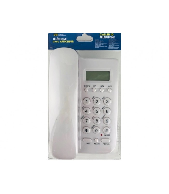 Wired Telephone caller ID White