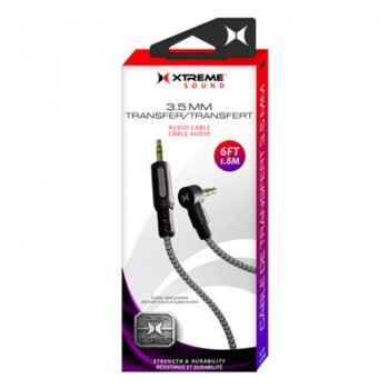 Xtreme Black/Gray Tough Series 3.5mm Audio Cable 6 ft