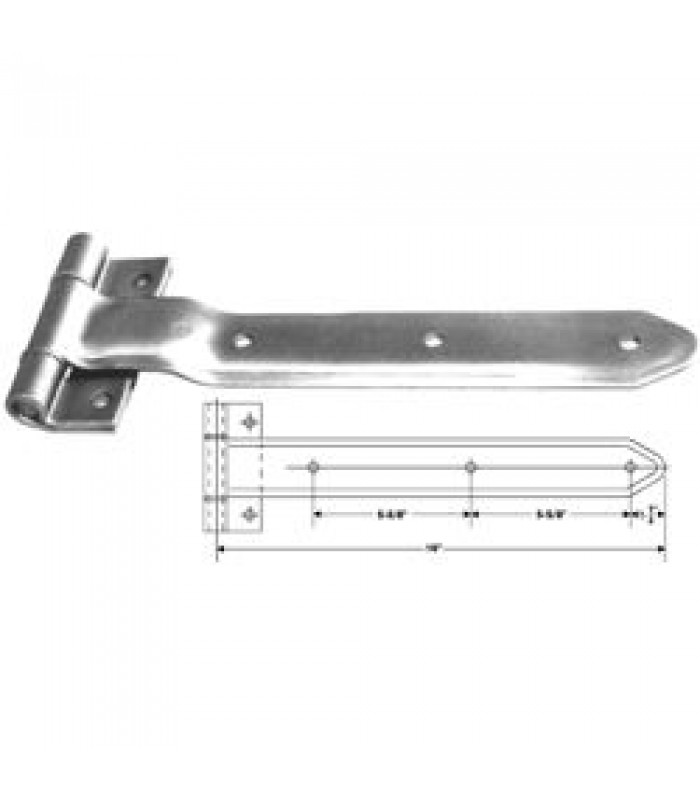 ZINC PLATED HINGE 16 in. EMBOSS