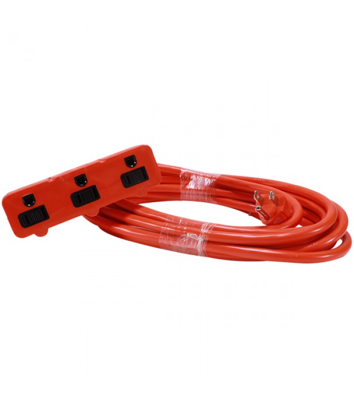 PureVolt 3-outlet Extension Cord 4.6m - 15' Orange