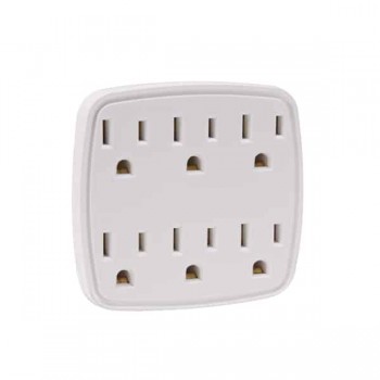 PureVolt Adaptateur mural à 6 prises - 125V - 15A - Blanc